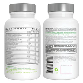 Boîte de multivitamines prénatales Igennus ouverte