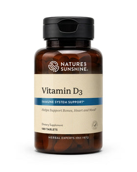 Boîte de Nature's Sunshine Vitamine D3 180 comprimés vue de face