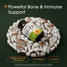 Boîte de NatureBell Vitamine D3 et K2 avec étiquettes