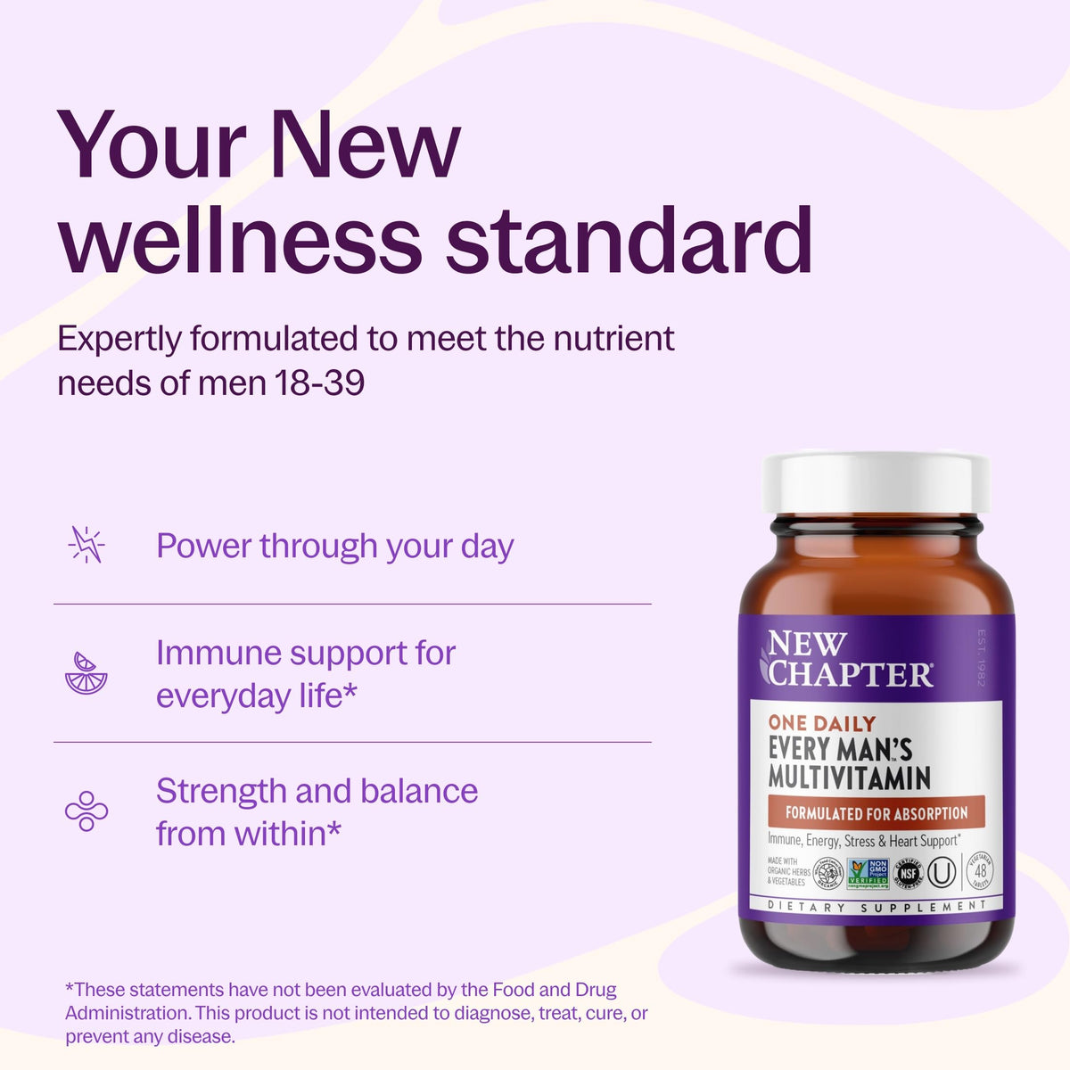 Boîte de New Chapter Multivitamine Homme avec étiquette visible