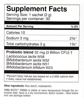 Boîte de OMNi BiOTiC Panda Poudre Probiotique ouverte