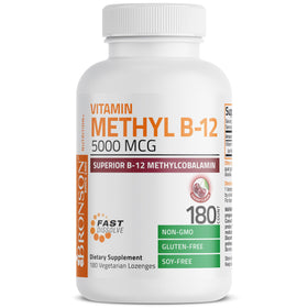 Boîte de pastilles Bronson Methyl B12 5000 mcg, 180 unités