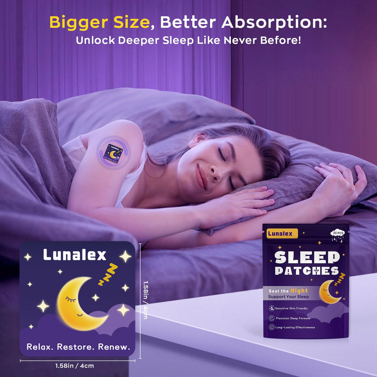 Boîte de patches de sommeil Lunalex ouverte