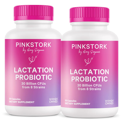Boîte de Pink Stork Probiotiques Lactation 60 capsules vue de face