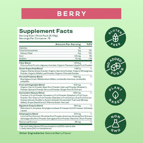 Boîte de poudre de superfood greens Bloom Nutrition, vue latérale
