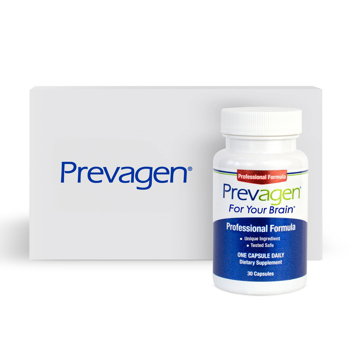 Boîte de Prevagen avec 30 capsules pour le cerveau