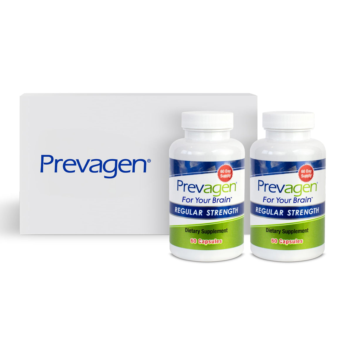 Boîte de Prevagen contenant 60 gélules pour le cerveau