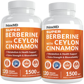 Boîte de PrimeMD Super Berberine 1500 mg avec Cannelle de Ceylan vue avant