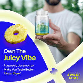 Boîte de probiotiques TASTE THE SWEET SPOT ouverte avec capsules visibles