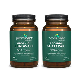 Boîte de Prominent Nutrition Shatavari 500 mg avec 120 capsules