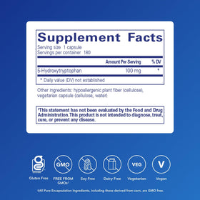 Boîte de Pure Encapsulations 5-HTP 100 mg vue arrière