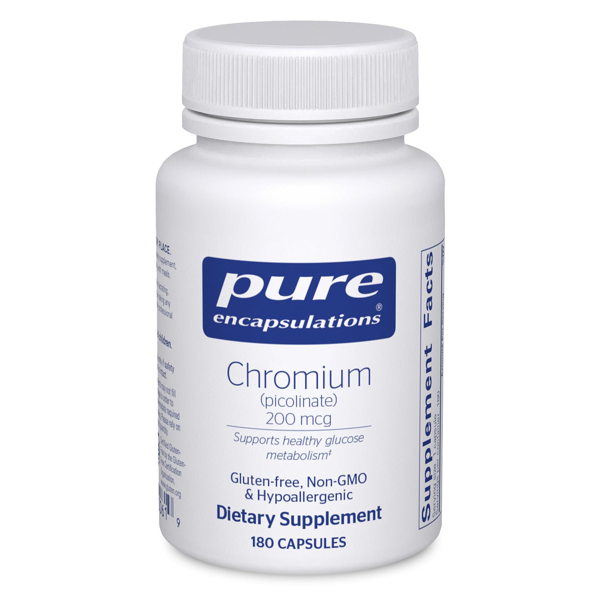 Boîte de Pure Encapsulations Chrome Picolinate 200 mcg, vue avant