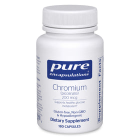Boîte de Pure Encapsulations Chrome Picolinate 200 mcg, vue avant