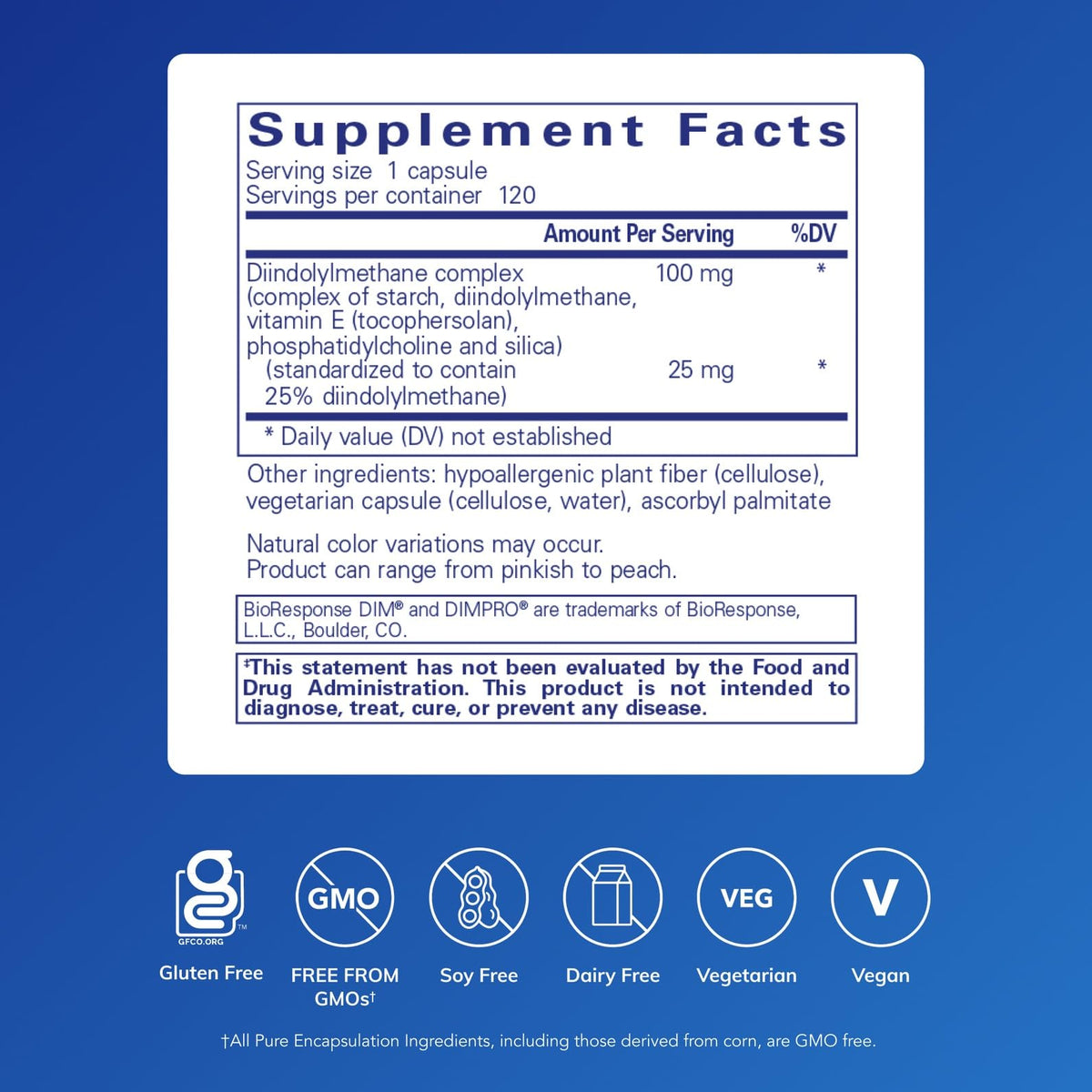 Boîte de Pure Encapsulations DIMPRO 100 avec capsules