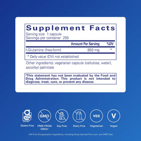 Boîte de Pure Encapsulations L-Glutamine avec capsules