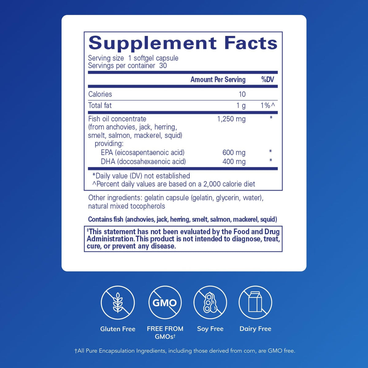 Boîte de Pure Encapsulations O.N.E. Omega avec 30 capsules molles