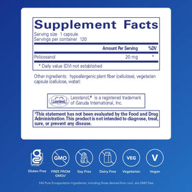 Boîte de Pure Encapsulations Policosanol avec étiquettes et informations