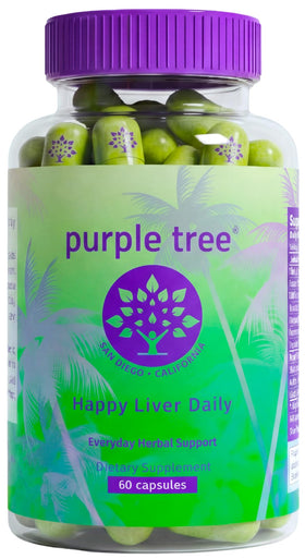 Boîte de purple tree Happy Liver Daily avec 60 capsules végétales