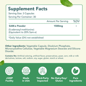Boîte de SAM-e 1500mg HealthyWayRx avec 90 capsules