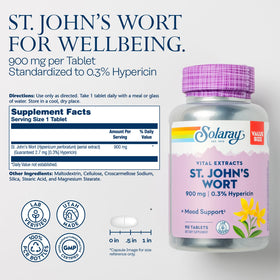 Boîte de SOLARAY Extrait de Millepertuis 900mg, côté