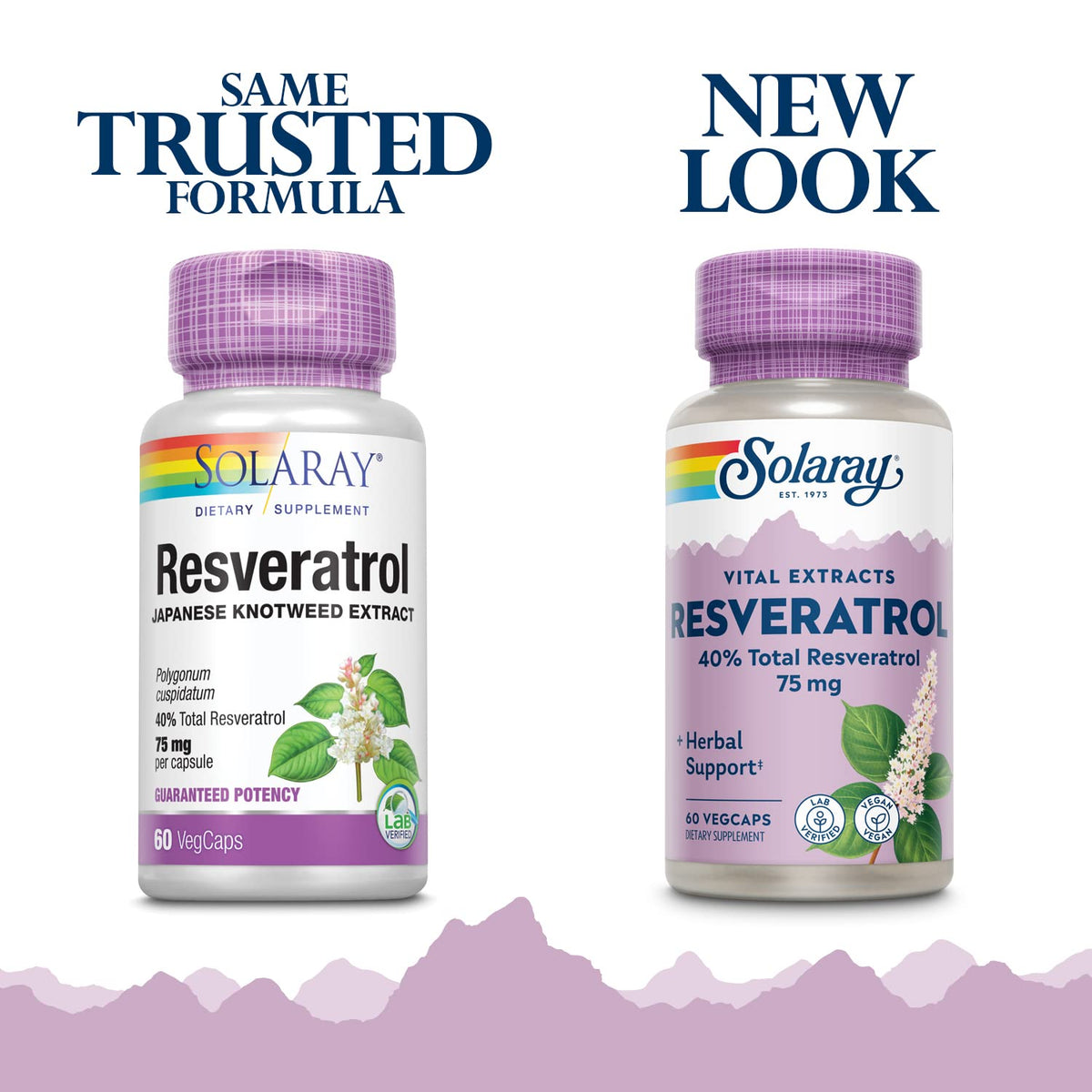 Boîte de SOLARAY Resveratrol 75 mg avec capsules visibles