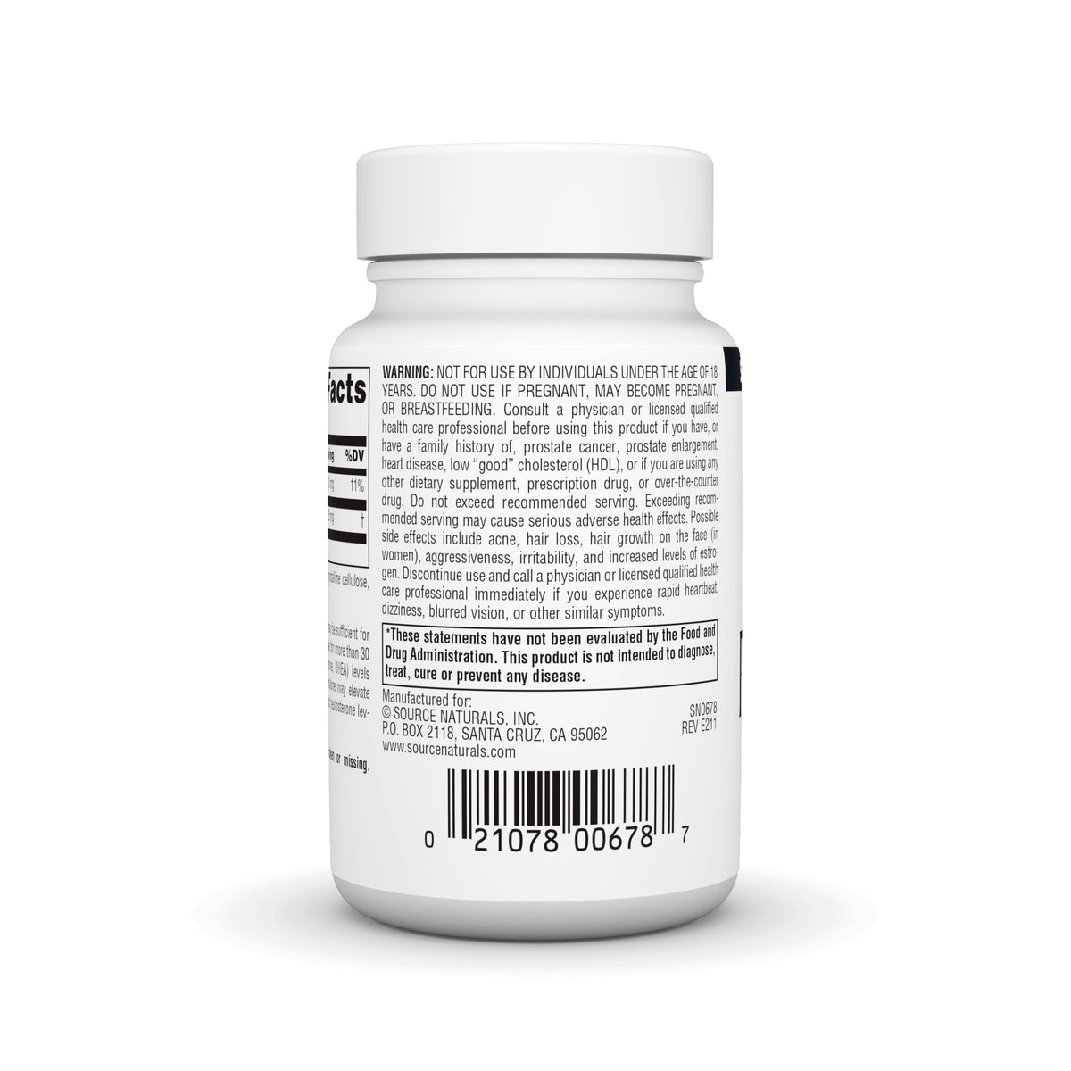 Boîte de Source Naturals Pregnenolone 25mg avec étiquette