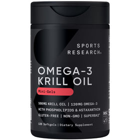 Boîte de Sports Research Huile de Krill Antarctique 500mg vue de face