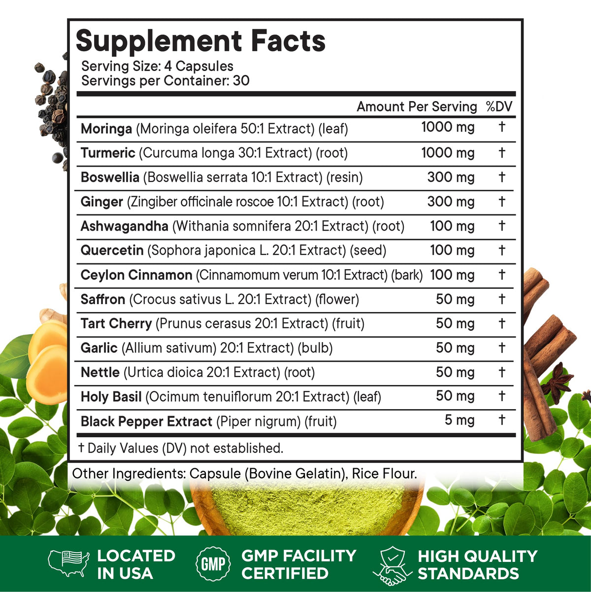 Boîte de Superfood MD Complément Moringa et Curcuma 360 gélules