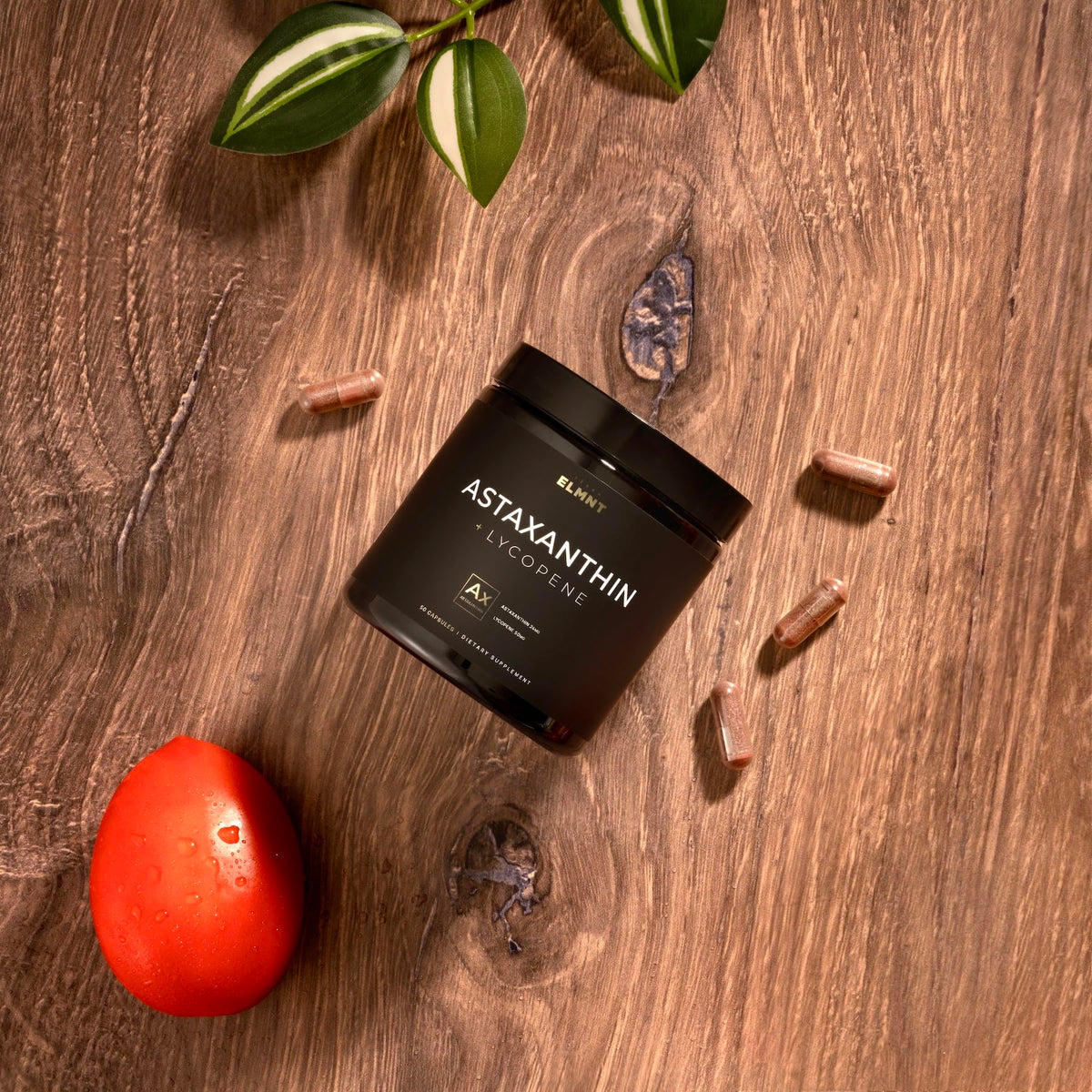 Boîte de TERRA ELMNT Astaxanthine 24mg et Lycopène 50mg ouverte