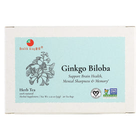 Boîte de thé aux herbes Ginkgo Biloba Health King avec ses dimensions