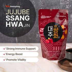 Boîte de thé Ssang Hwa Jin avec 10 sachets à l'intérieur