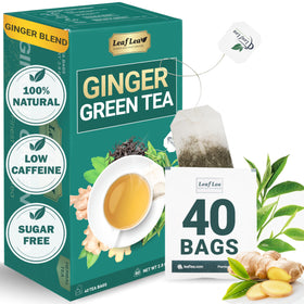 Boîte de thé vert au gingembre LeafLea contenant 40 sachets