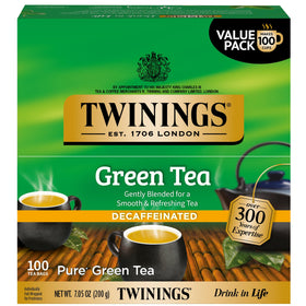 Boîte de thé vert décaféiné Twinings 100 sachets