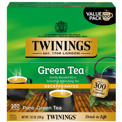 Boîte de thé vert décaféiné Twinings 100 sachets