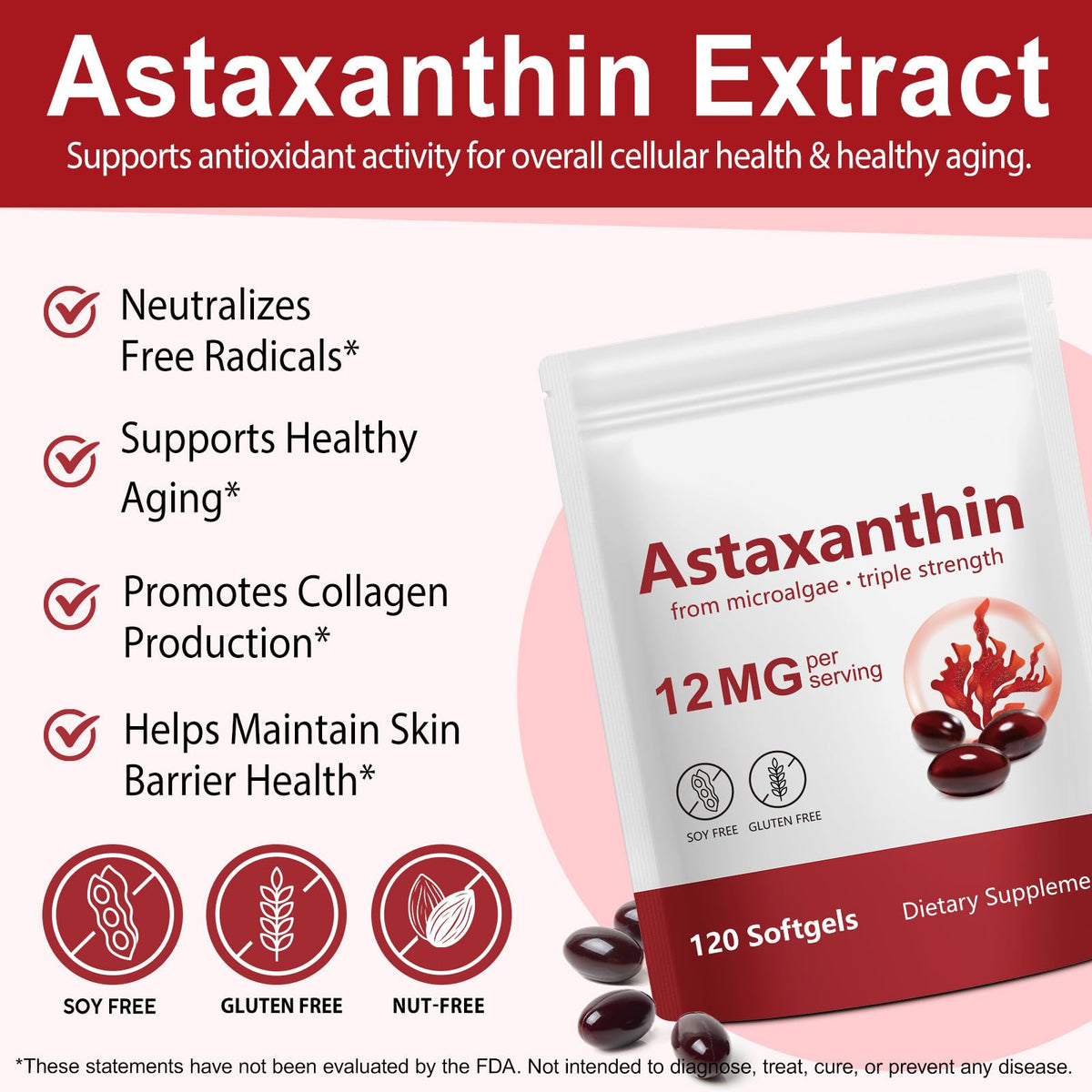 Boîte de Tiuedu Astaxanthin avec capsules