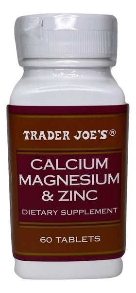 Boîte de TJ's Calcium Magnésium Zinc 60 comprimés vue de face
