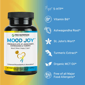 Boîte de TRIO NUTRITION Mood Joy avec étiquettes détaillées