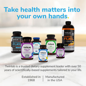 Boîte de Twinlab Daily One Caps avec Fer ouverte, montrant les capsules