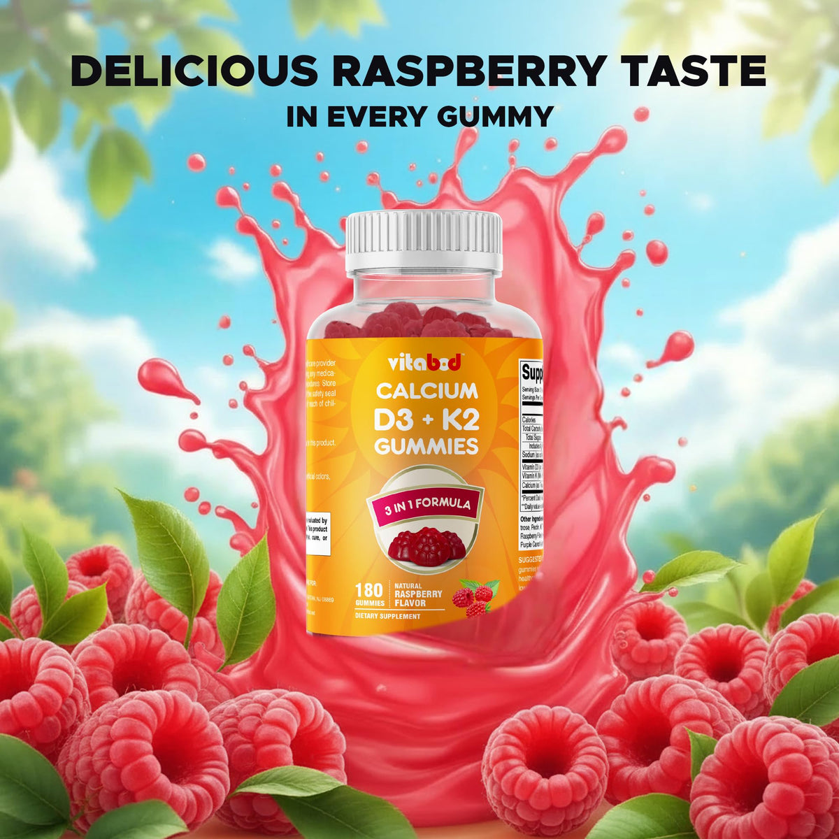 Boîte de Vitabod Gummies D3 + K2 ouverte