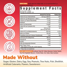 Boîte de Vitalibre CoQ10 200mg avec informations nutritionnelles