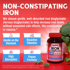 Boîte de Vitalibre Fer Bisglycinate avec informations nutritionnelles