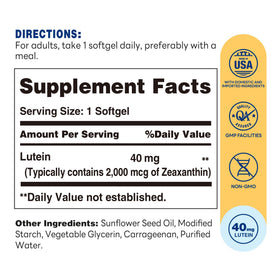 Boîte de Vitamin World Luteine 40mg contenant 60 gélules