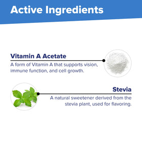 Boîte de Vitamine A 10 000 UI, dimensions et poids affichés