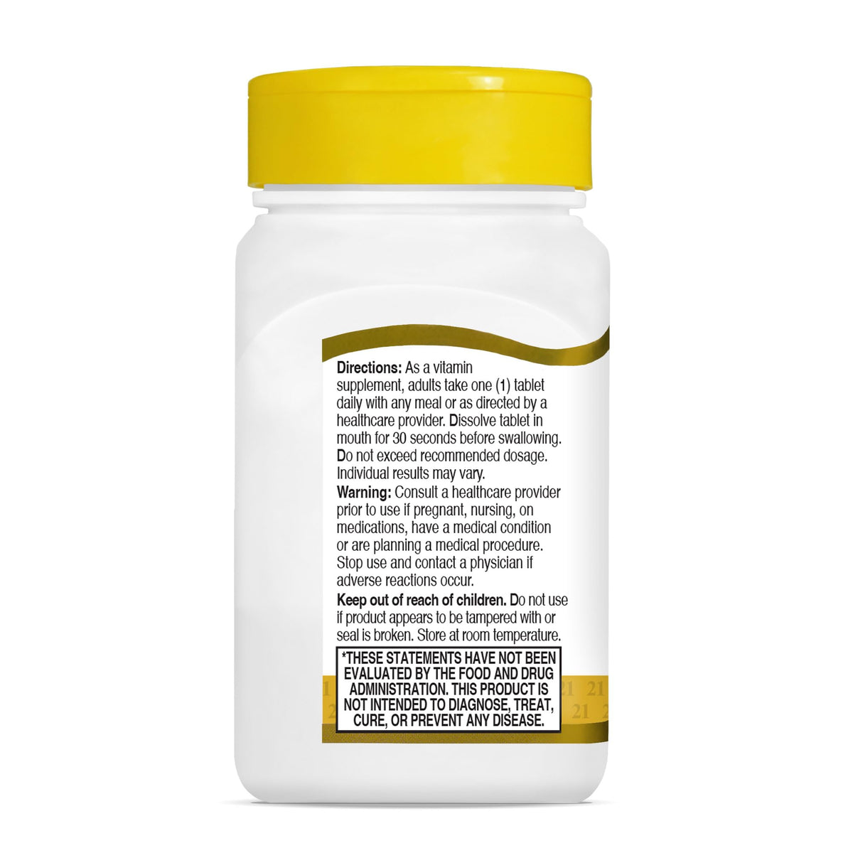 Boîte de vitamine B12 21st Century avec étiquette claire