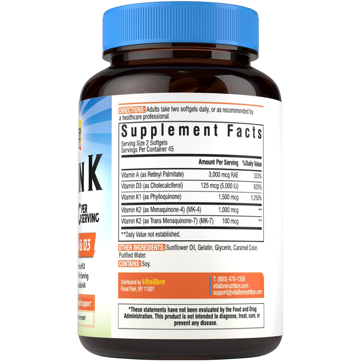 Boîte de Vitamine K Vitalibre sur une table