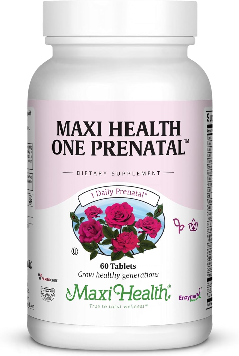 Boîte de vitamines prénatales Maxi Health avec 60 comprimés