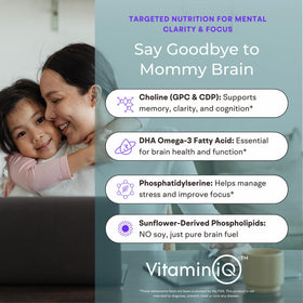 Boîte de VitaminIQ Mommy Brain vue latérale