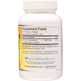 Boîte de Wonder Laboratories Magnésium 400 mg, vue arrière