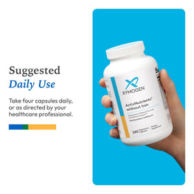 Boîte de XYMOGEN ActivNutrients ouverte avec comprimés