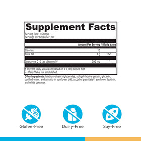 Boîte de XYMOGEN CoQmax Ubiquinol avec informations nutritionnelles